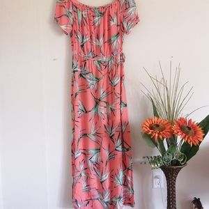 SUMMER DRESS flamingo 1state long off the shoulder